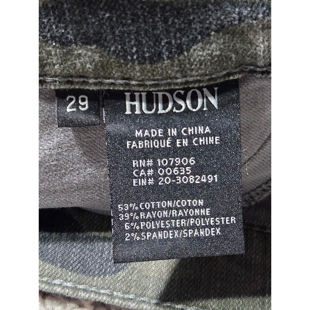 Hudson Barbara Skinny Fit High Waisted Camo Jeans Green Brown Women's 29 - Picture 4 of 7